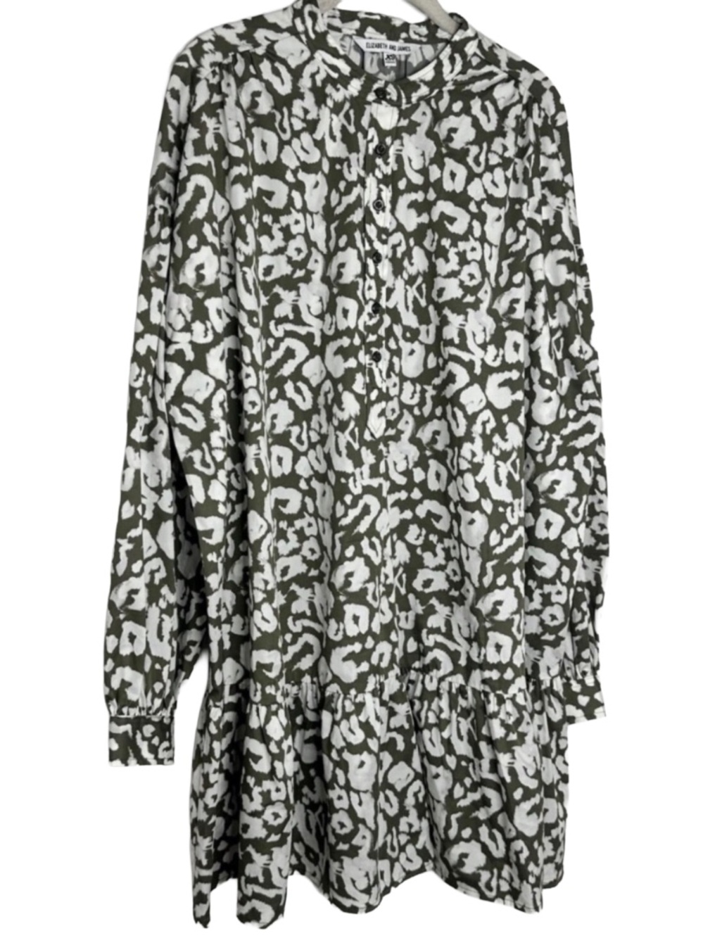 Elizabeth and James Oversized Shirt Dress with Ruffle Drop Waist
